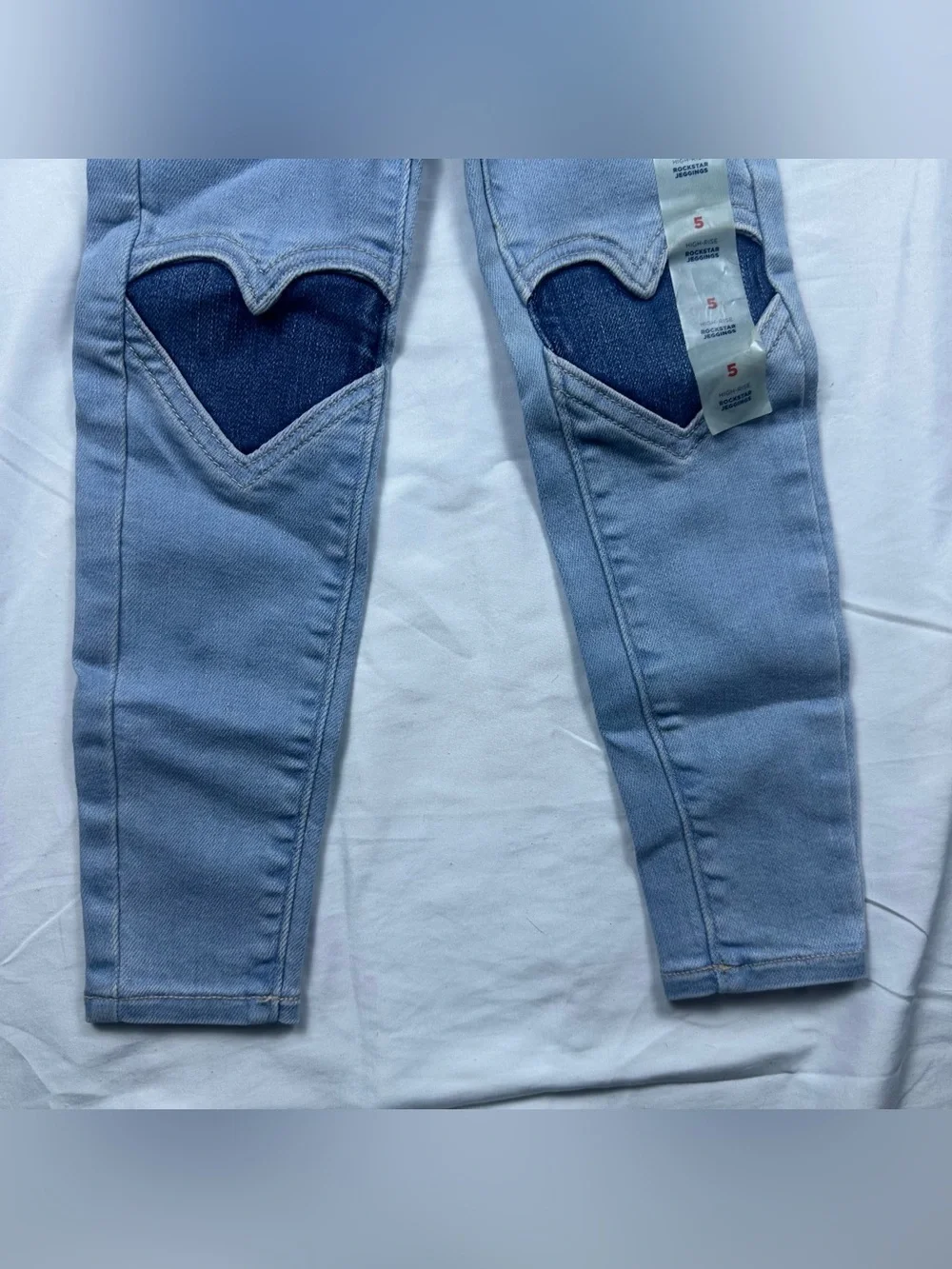 NWT Old Navy High-Rise 360 Stretch Rockstar Knee-Patch Jeggings Girls 5T